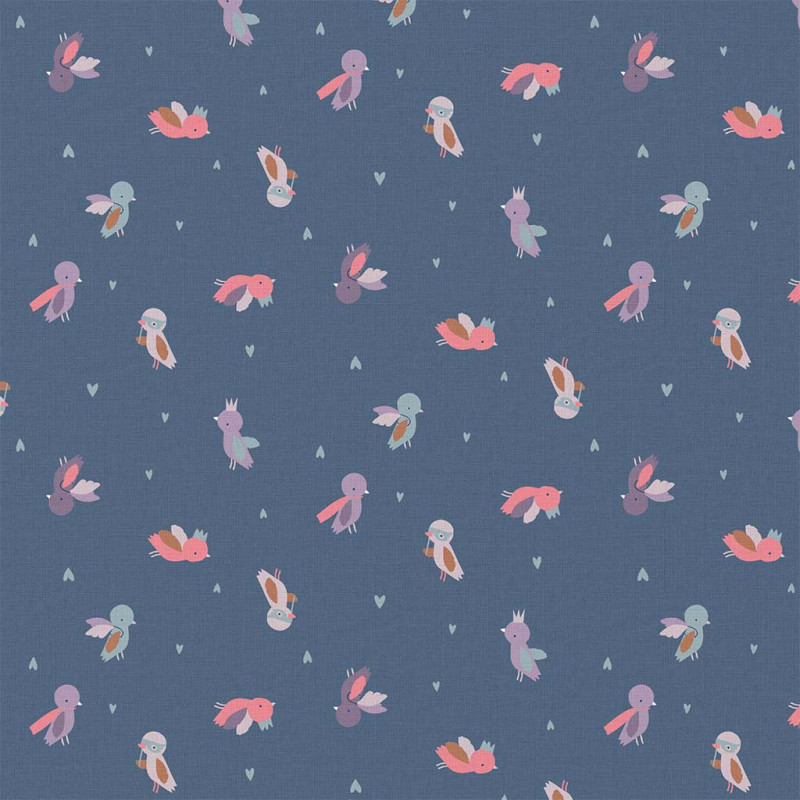 Printed Cotton PEPILLE Blue / Violet